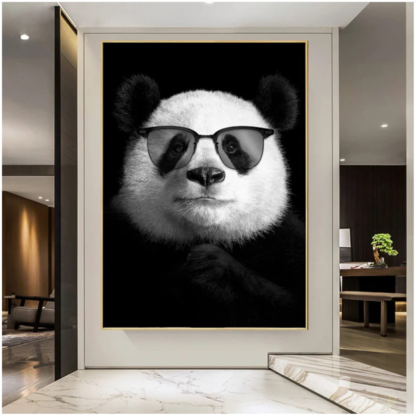Nacnic Panda Animale Sorridente Variopinta Stampe Di Poster Da Parete Per Camera Dei Bambini O Modello 2 A4 Con Cornici Nere | Leroy Merlin
