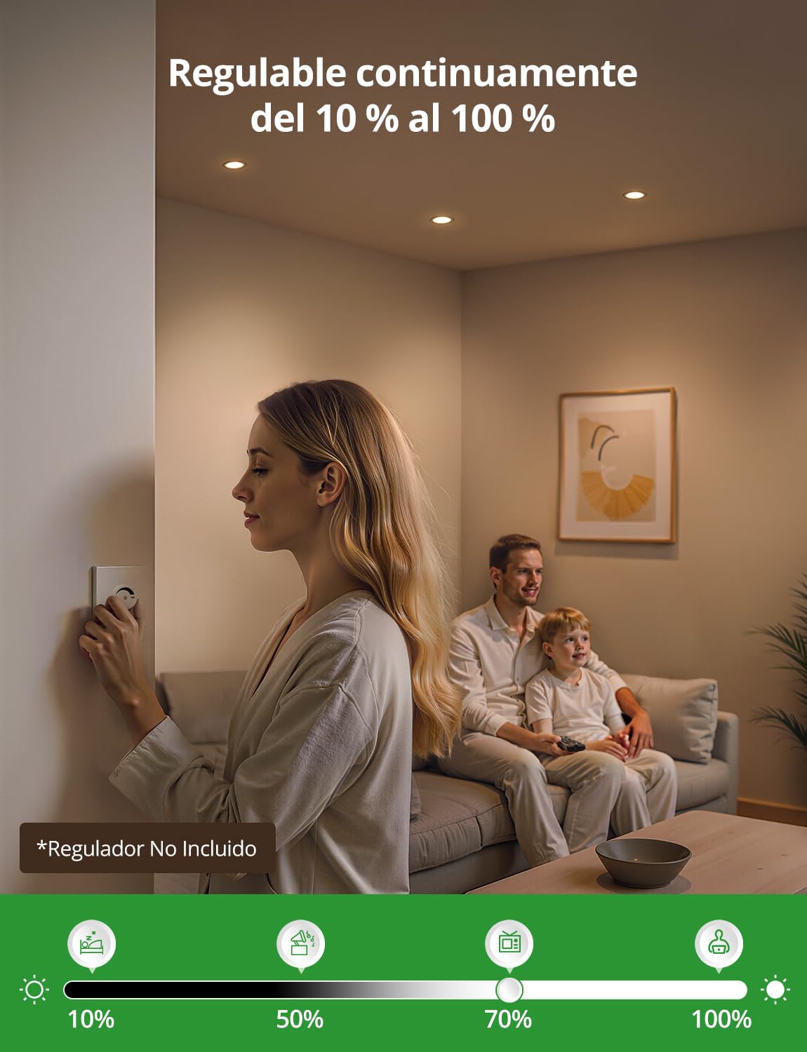 HOMEOW Downlight LED Regulable, 5W Interior Focos Techo Empotrable Blanco Cálido 2700K, Natural 4000K y Frío 6000K, Ojos de Buey IP44 Baño, Apertura 68-80mm, Extraplano 25mm, Pack 20