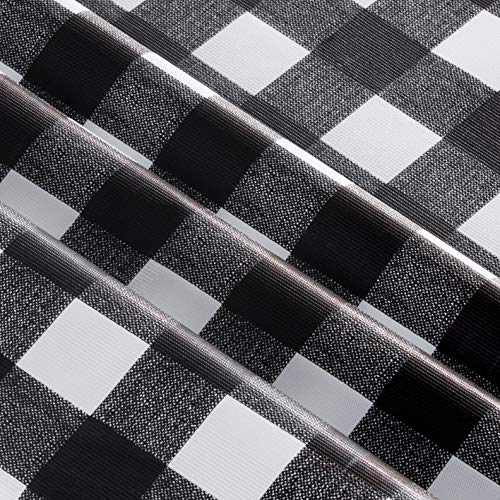 Sancua PVC-5478HBFG Checkered Vinyl Rectangle Tablecloth 54 X 78 Inch - 100% Waterproof Oil Proof Spill Proof Pvc Plaid Table Cloth thumb #3