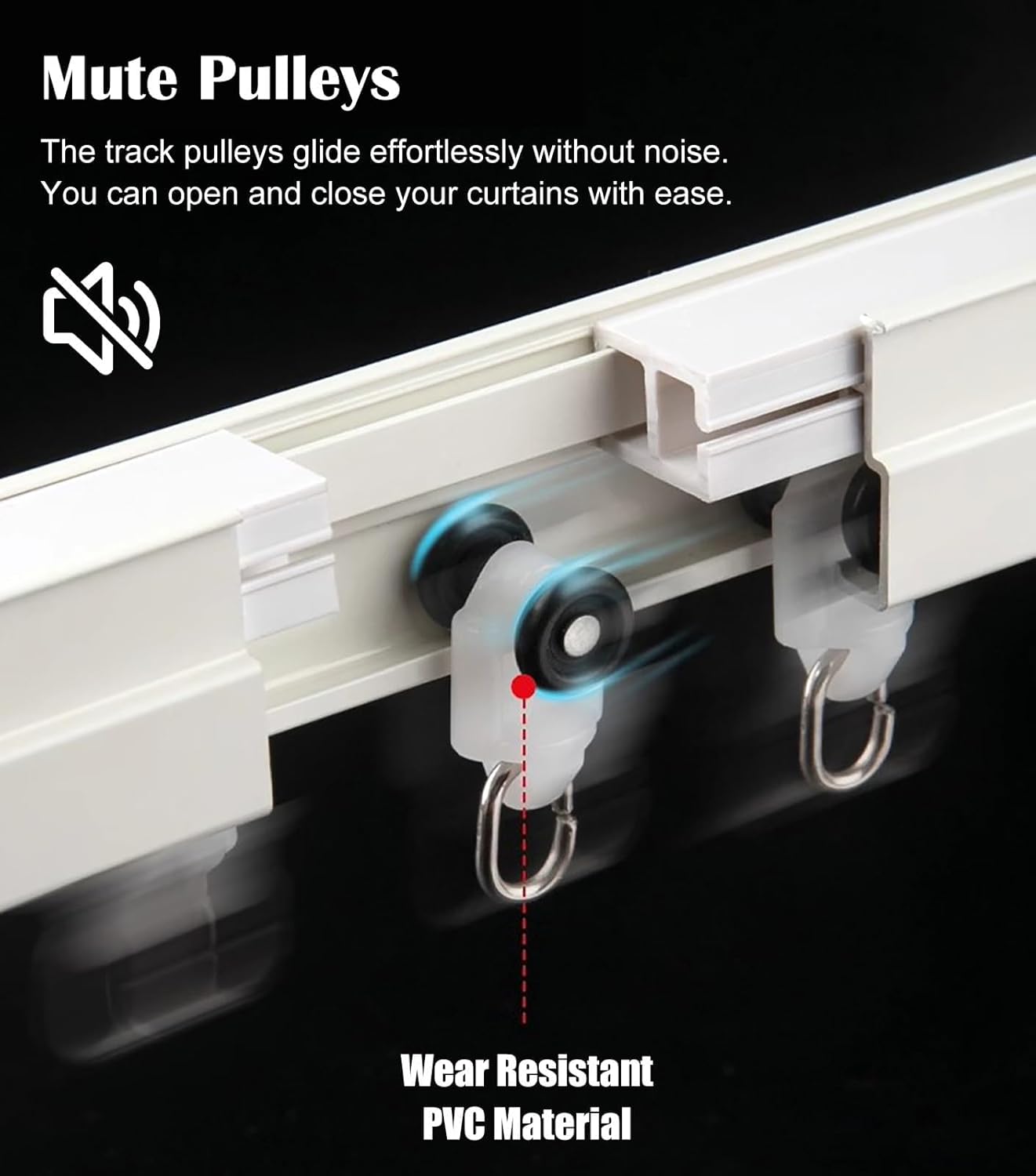 Heavy Duty Double Curtain Track Bendable Flexible Curtain Rail System for Bay Windows & Room Divider 40kg Load Capacity Cuttable Aluminum Alloy Track for Ceiling or Wall Mount (Wall Mount, 600cm)