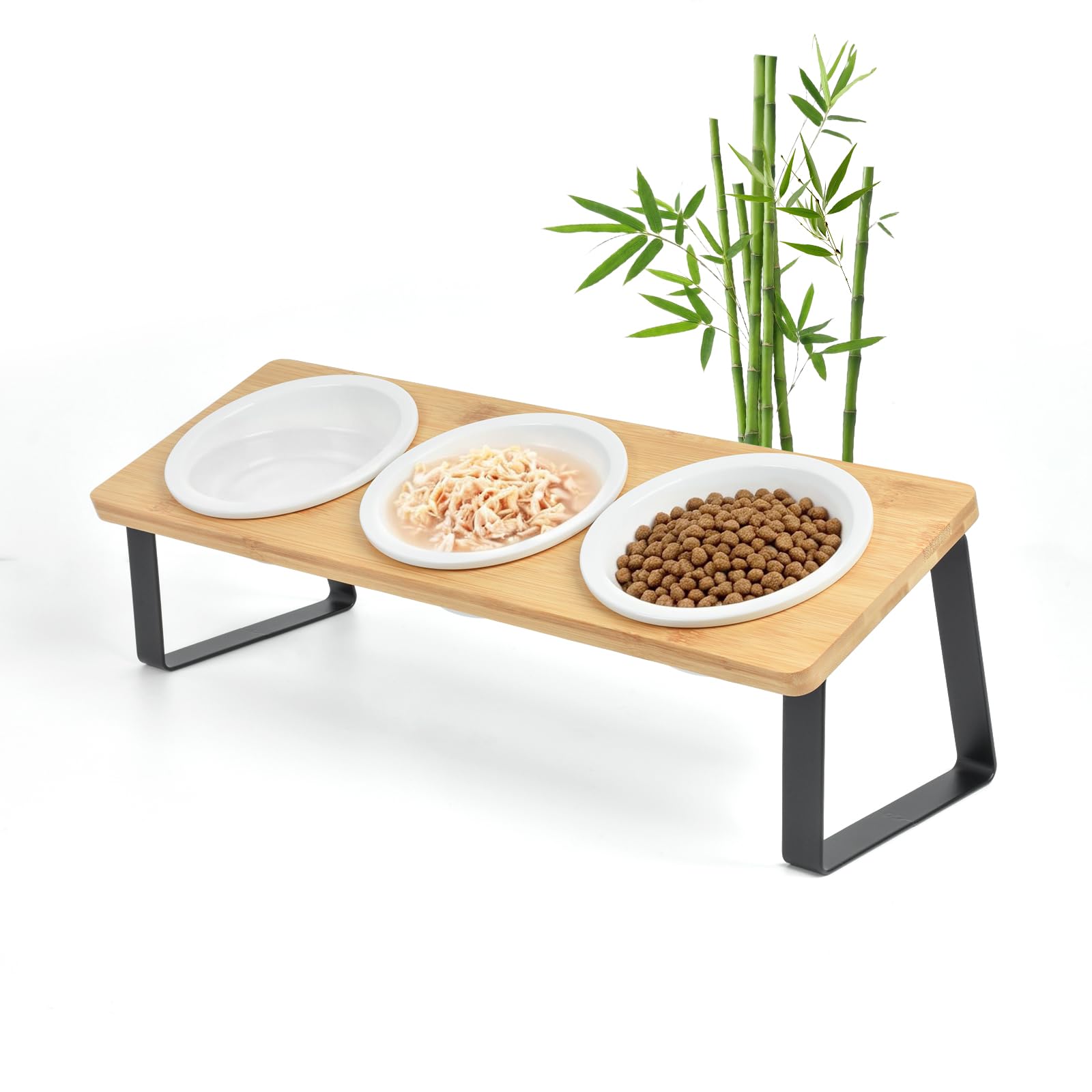Amazon | LINECY 猫 食器台 食器スタンド 斜め 餌入れ 皿 食器台のみ