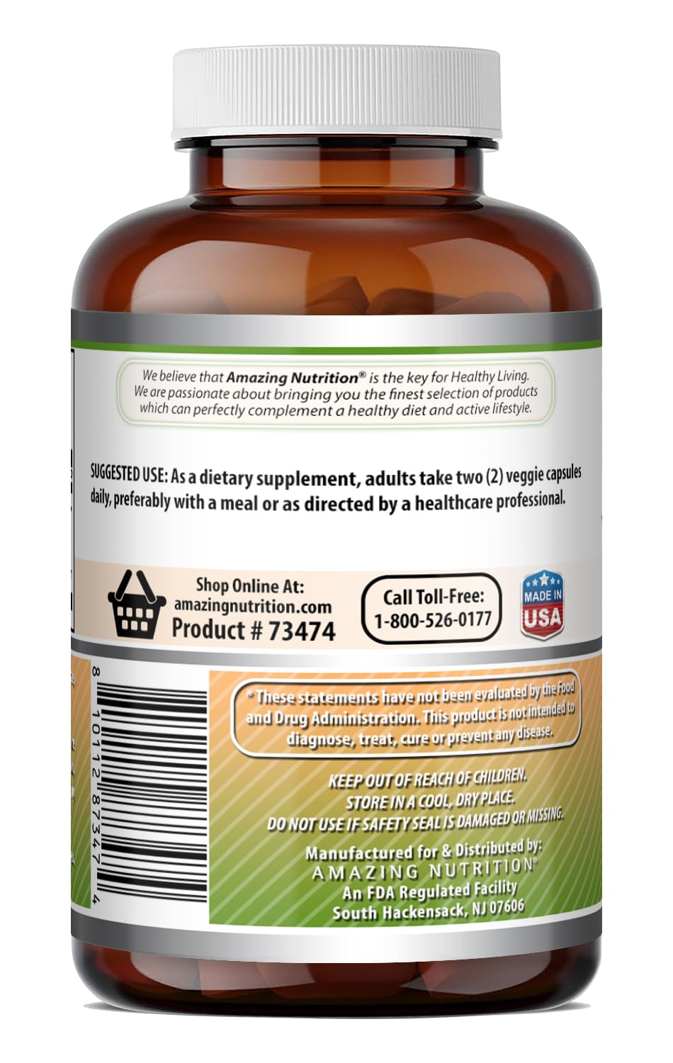 Amazing Formulas White Kidney Bean Extract 1650 Mg 4:1 Extract | Vegetarian Capsules | Gluten-Free | Made in USA (1 Pack | 120 Count) — Amazon image 3
