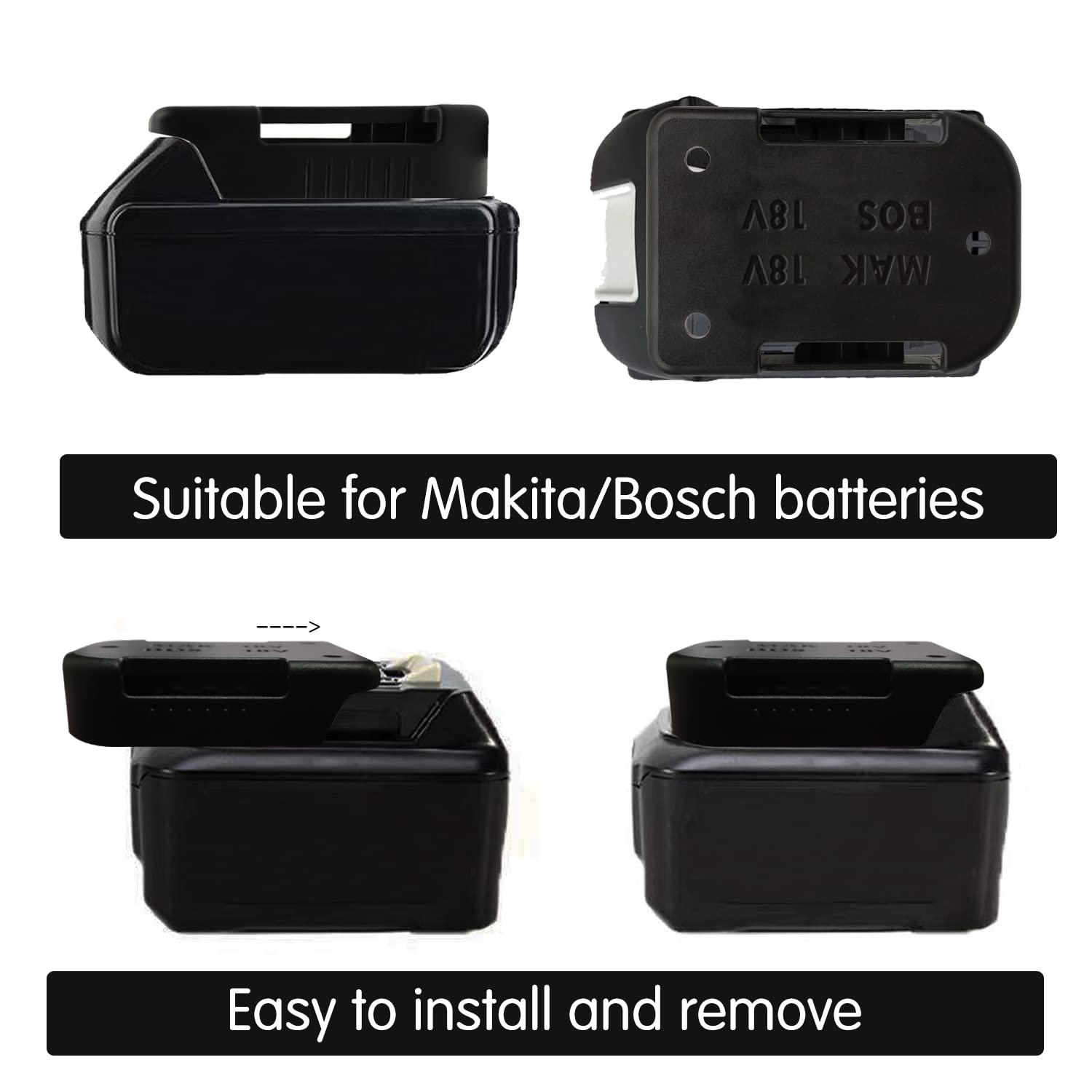 6 stuks accuhouders compatibel met Makita/Bosch-accu, batterijhouder, stealth houders, riemclip, batterijhouder voor 18 V batterij 6 stuks accuhouders compatibel met Makita/Bosch-accu, batterijhouder, stealth houders, riemclip, batterijhouder voor 18 V batterij