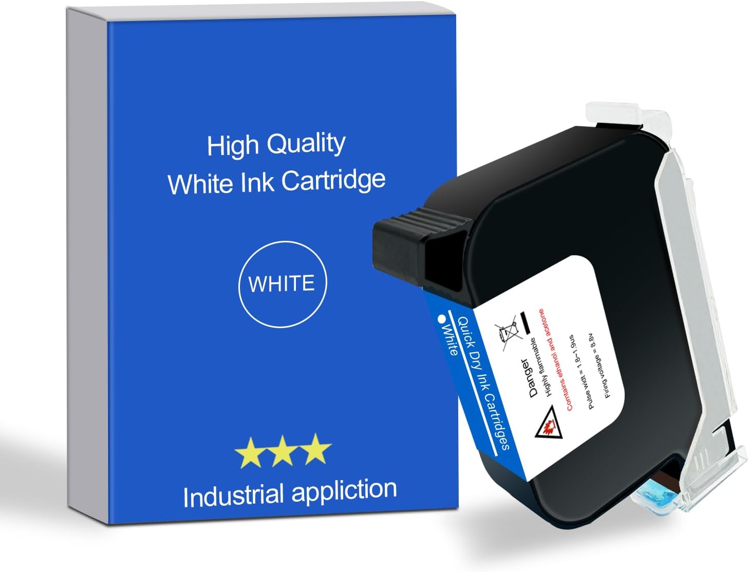 42ML Quick-Dry White Ink Cartridge for Handheld Inkjet Printer Coding Machine Portable Ink Cartridge