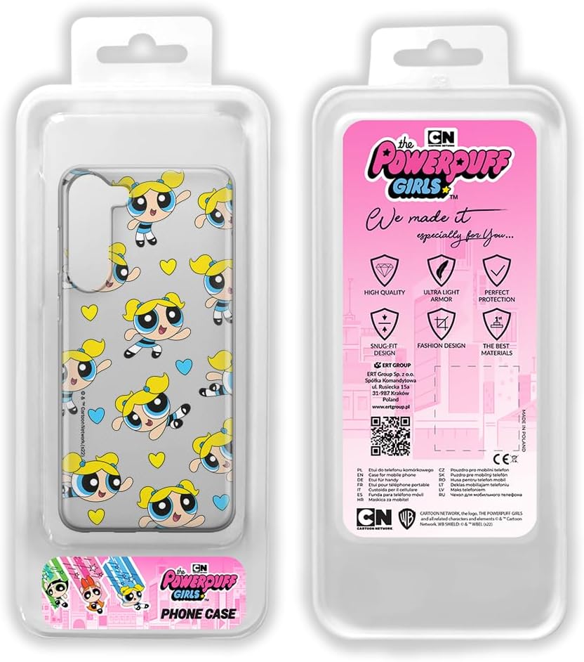 ERT GROUP Mobile Phone case for Samsung S23 Plus Original and Officially Licensed The Powerpuff Girls Pattern The Powerpuff Girls 008 adapted to The Shape of The Mobile Phone, Partially Transparent
