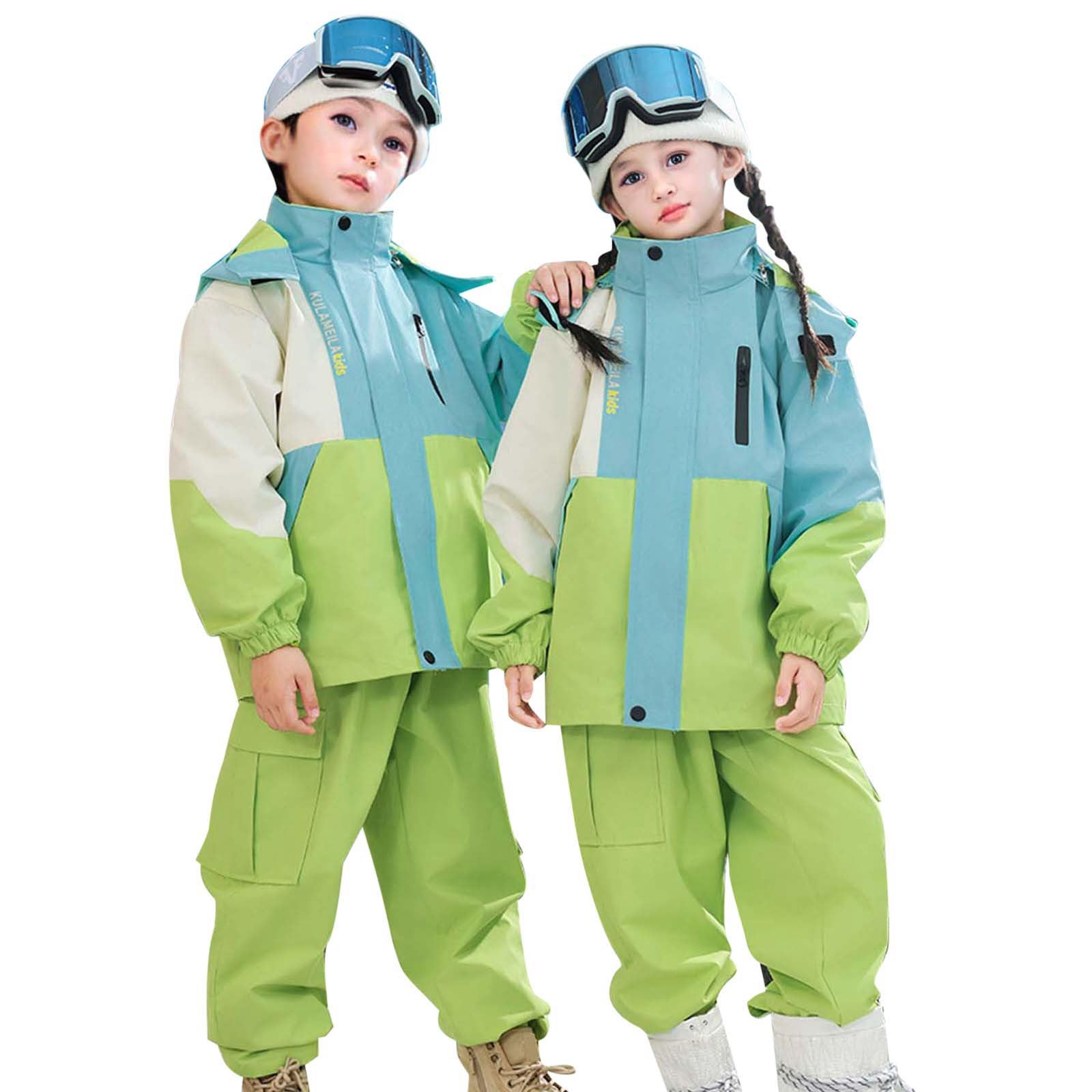 2026 Giacca impermeabile per bambini tuta da sci in pile giacca pantaloni invernale snowboard invernale calda tuta da neve unisex set da tre pezzi