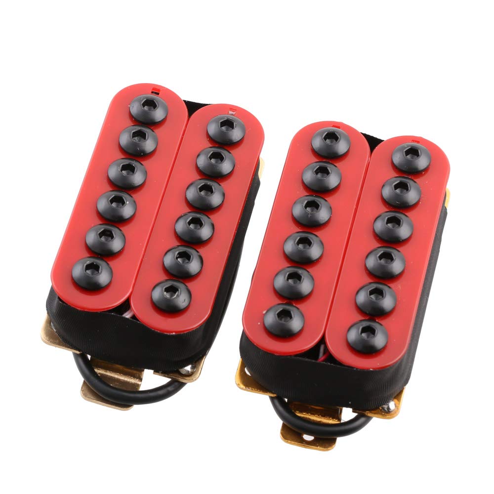 Humbucker Tonabnehmer für E-Gitarre Hals Steg Keramik Rot
