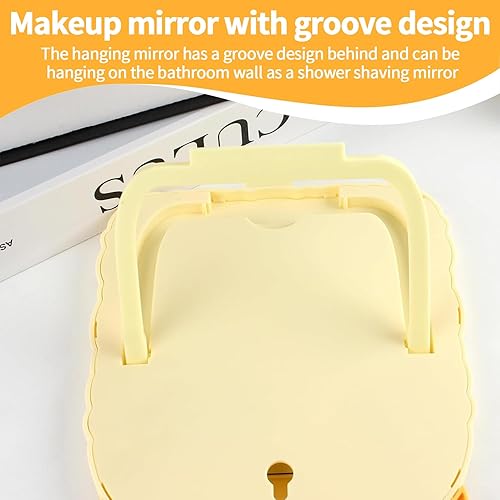 Miniatura 6 de TBWHL Bonito espejo de escritorio de dibujos animados con gato para escritorio, espejo de escritorio con soporte para niñas, niños, espejo de