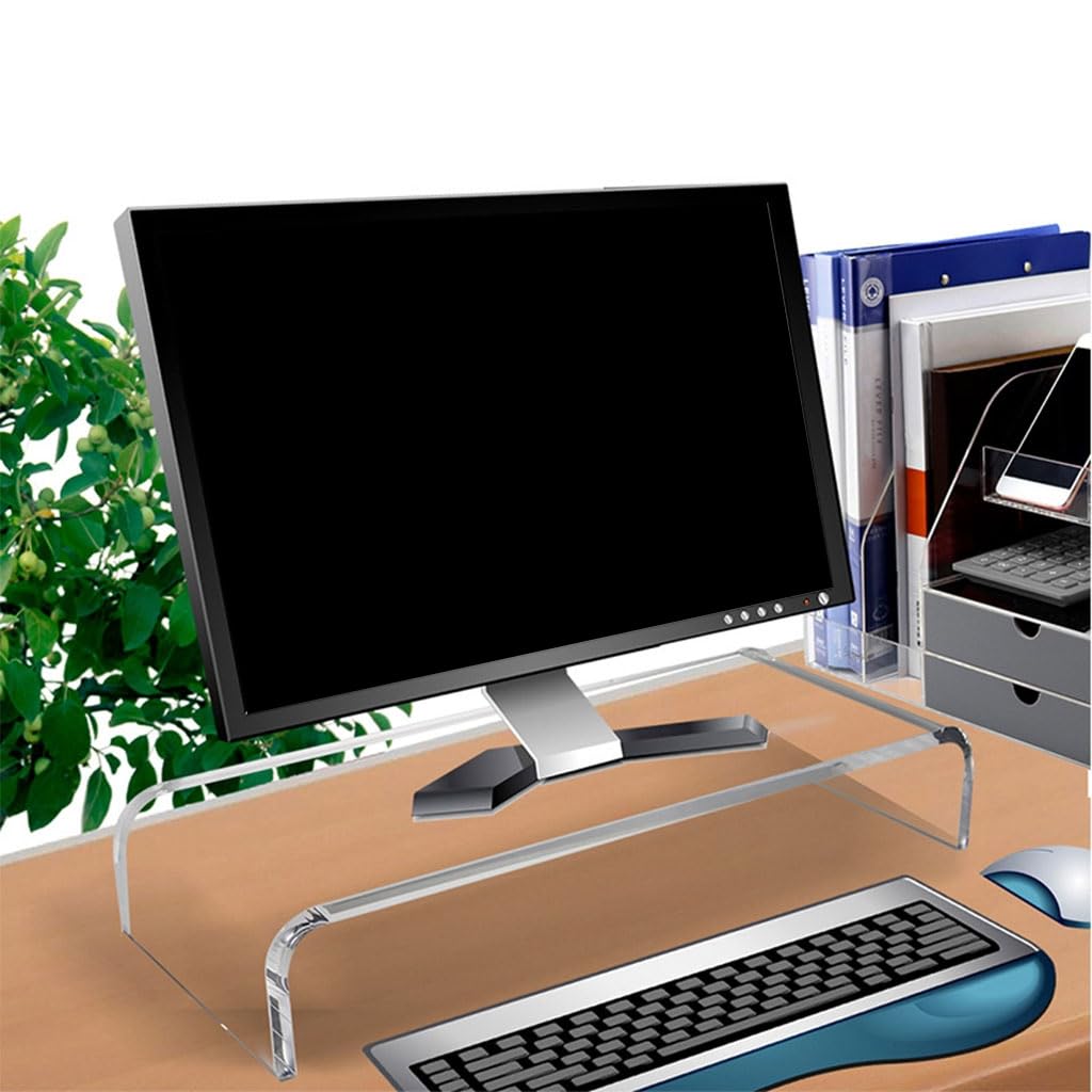Trwały blat monitora komputerowego akrylowy stojak na ekran przezroczysty PC riser do sypialni z dodatkowym miejscem do przechowywania spa
