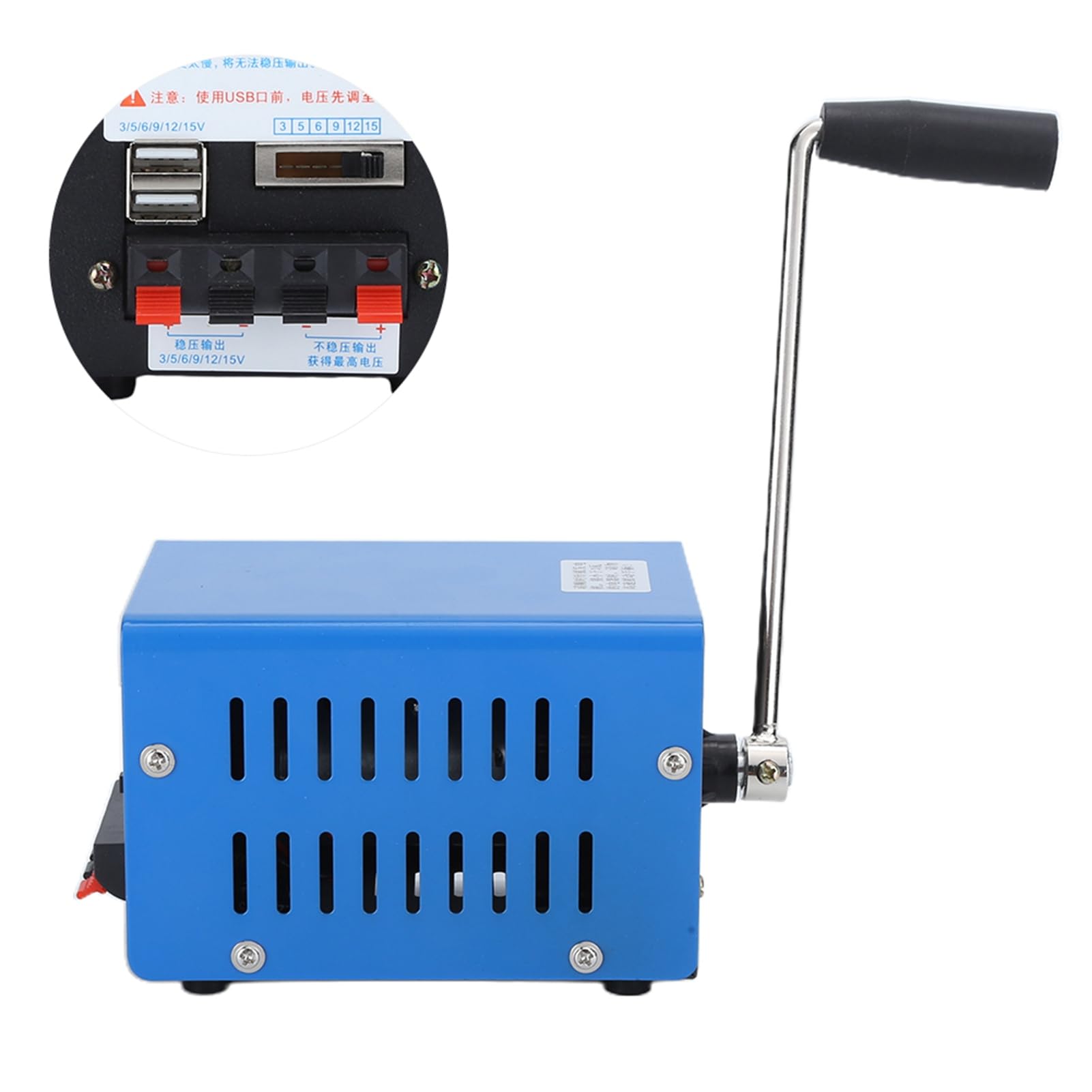 Generatore A Manovella A 2000 Giri/Minuto, Dinamo Di Emergenza Con Ricarica Usb 3V-15V, Dinamo Manuale Ad Alta Potenza 20W, Generatore Portatile A Manovella Per Viaggi, Campeggio, Escursionismo