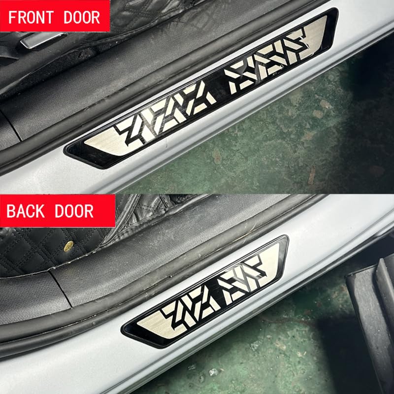 4 Piezas Protectores Umbral Puerta Coche Acero Inoxidable para 80 B3 B4 1986-1995 S4/RS4 (5-Türer, Limousine), Antiarañazos Puerta Guardias Borde, Decoración Accesorios,Blue