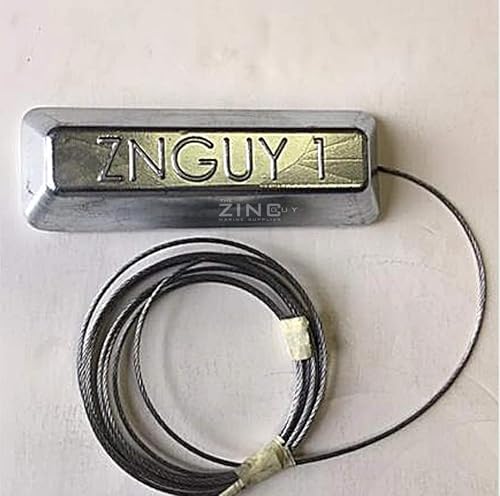ZNGUY 1 ánodo de zinc con cable de acero inoxidable de 10 pies para ascensores de barcos