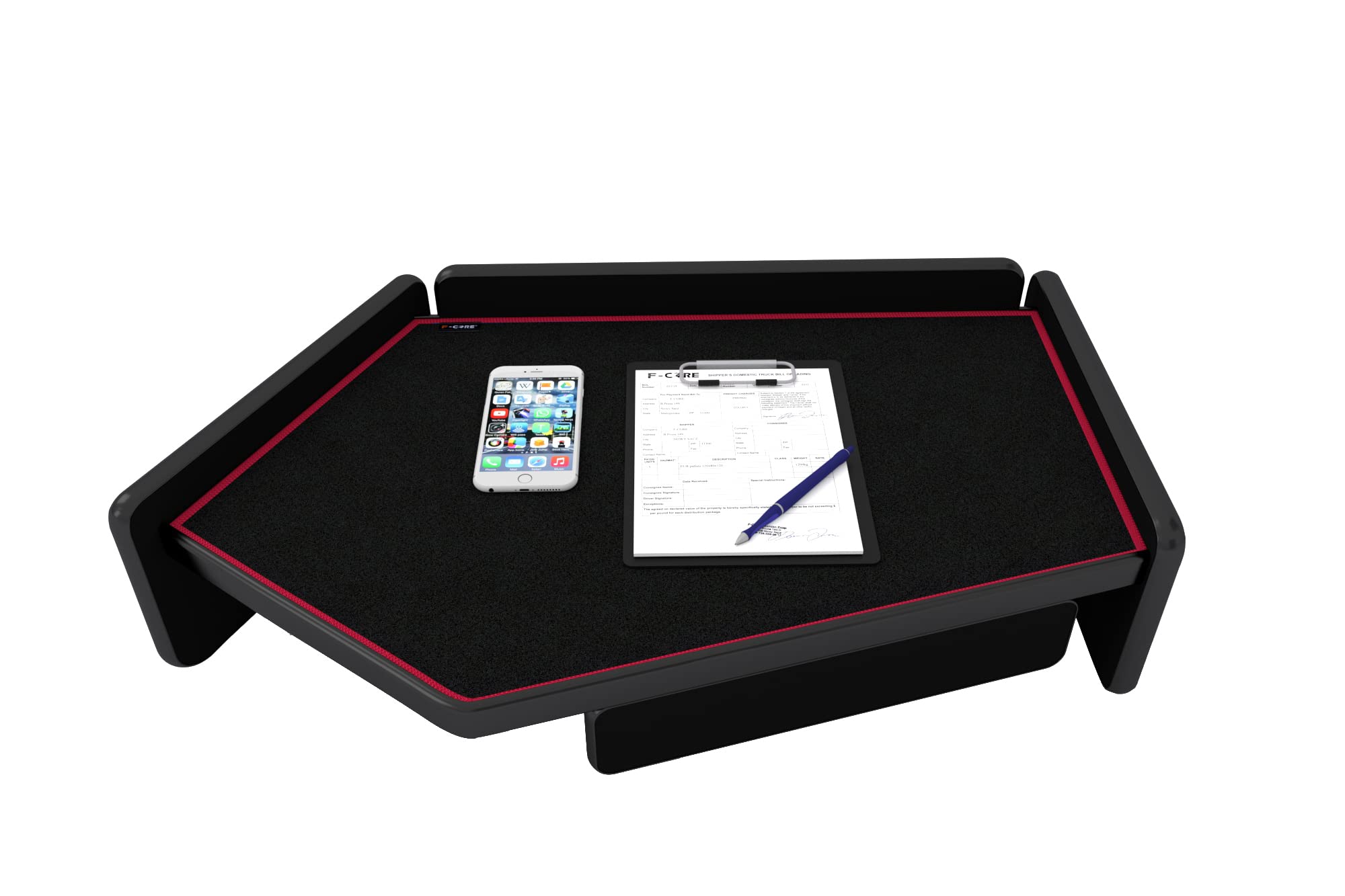 F-CORE Tablettes Tableau de Bord Camion compatibilité pour Volvo FH 4 01.13-12.19 avec tiroir Centrale Rouge