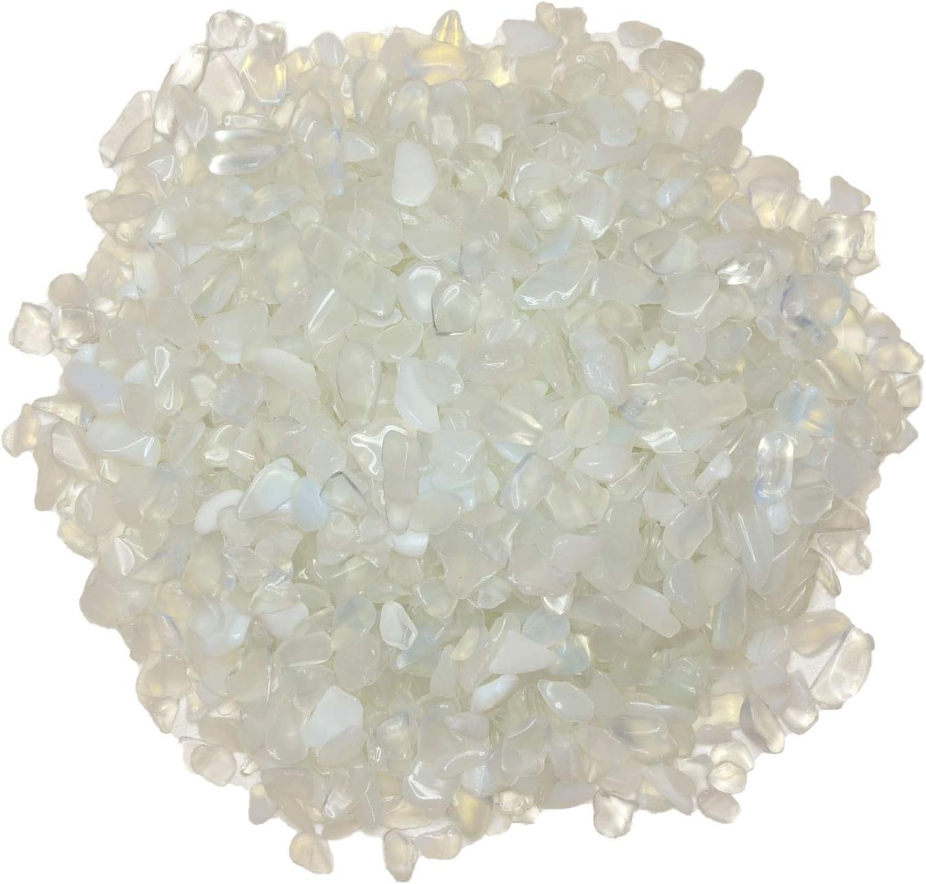 2 lbs of Tumbled Opalite Chip Stones - Polished Rocks for Crafts, Art, Vase Filler, Decoration, Reiki, Crystal Jewelry Making and More!