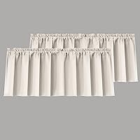 Vista 1 de Cortinas con cenefa beige de Mrs.Naturall para ventanas de 36x16 pulgadas de largo