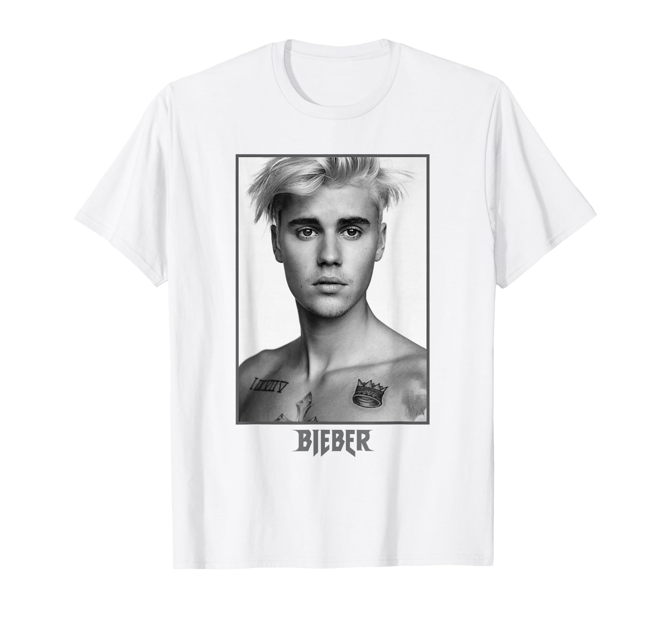 Justin Bieber Official Purpose Tour B&W Sorry Back T-Shirt, White