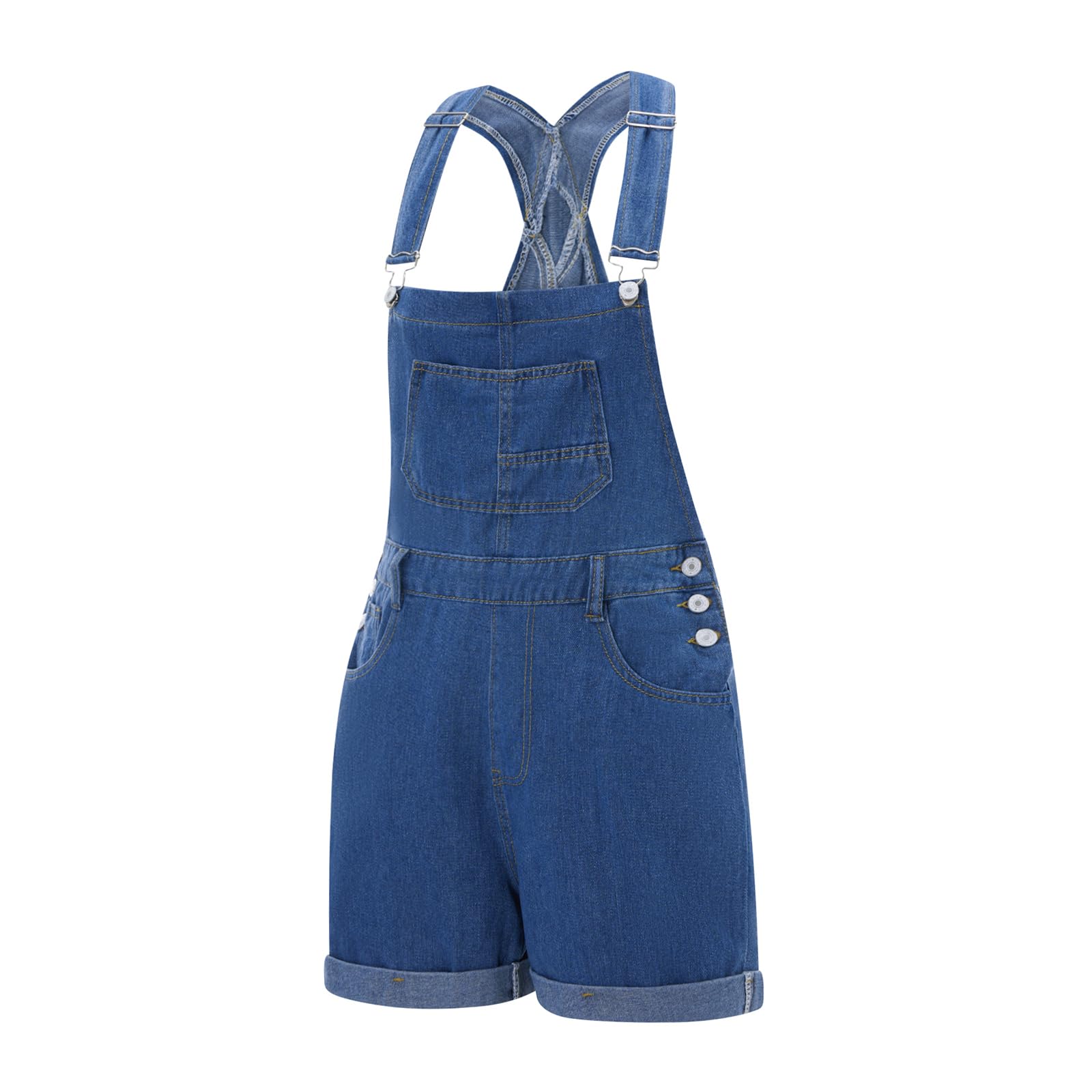 Salopette en jean pour femme avec bretelles réglables et jambes larges