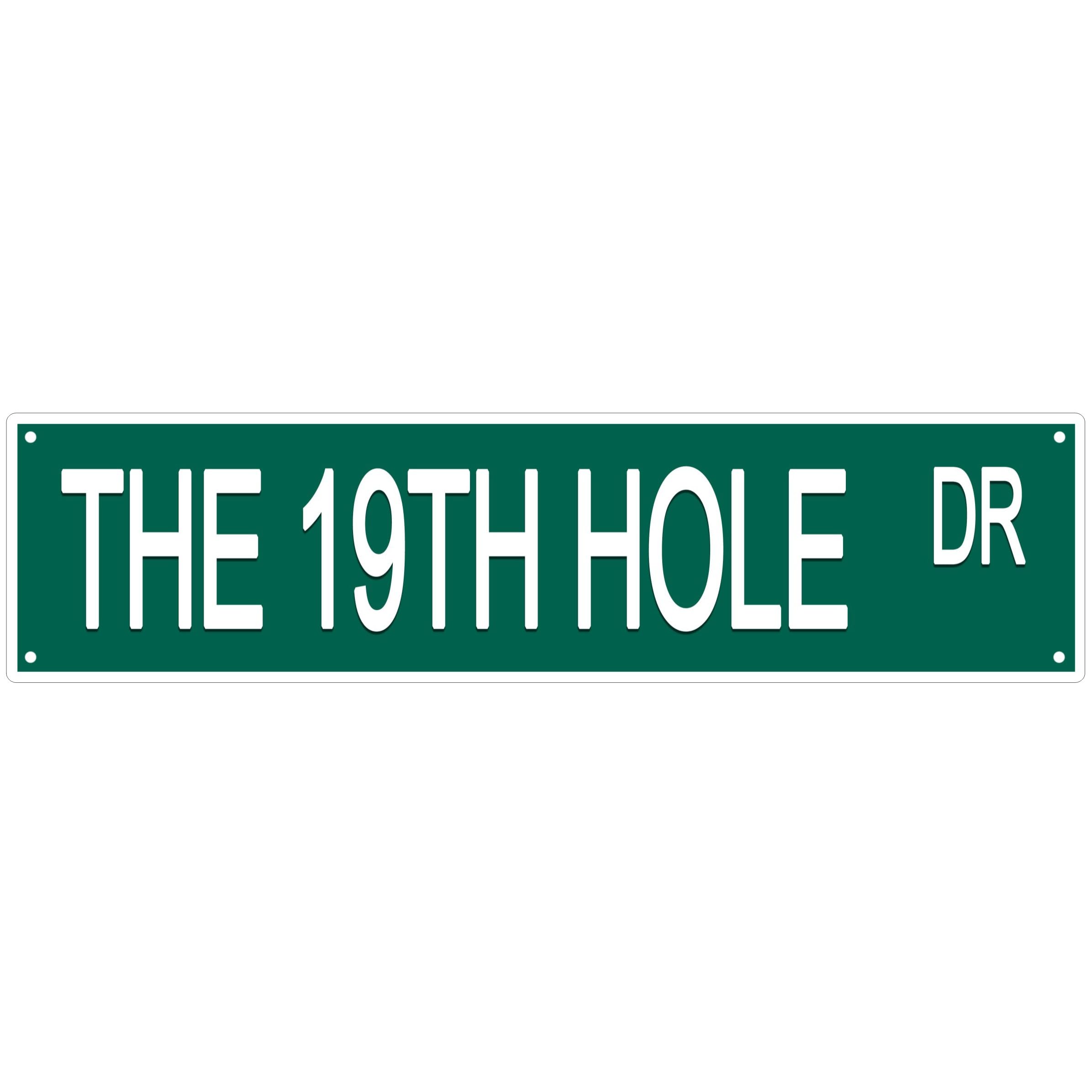 The 19th Hole Dr Funny Street Sign Retro Funny Wall Decor Metal Tin Signs Fall Season Horror Theme Inappropriate Humor Bar Home College Dorm Decor