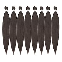 Vista 15 de ShowCoco - Extensiones de cabello trenzado preestirado profesional, 8 paquetes, 26 pulgadas, ajuste de agua caliente, textura lacia Yaki suave