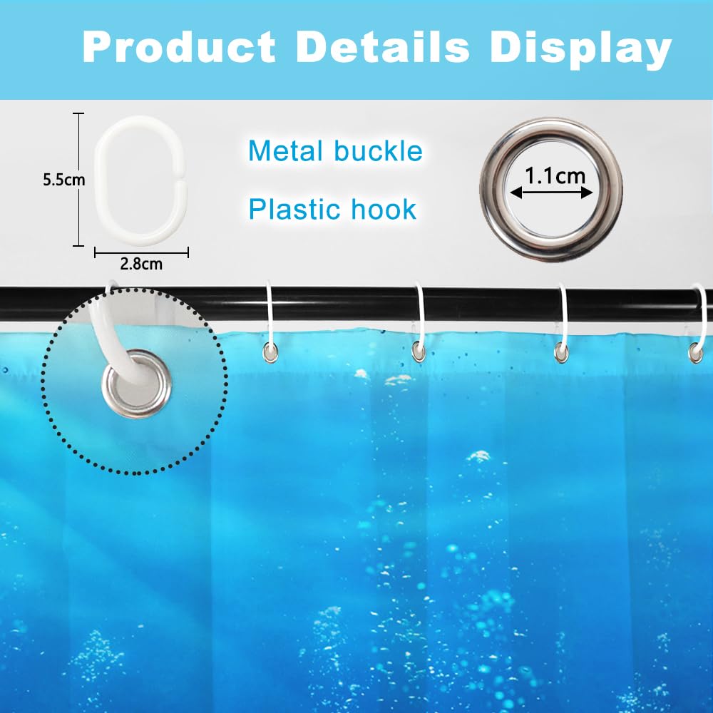 Unterwasserwelt-Duschvorhang – 152x183 Cm, Wasserdicht, Mit 12 Haken, Buntes Fisch-Design