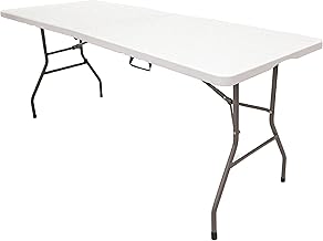 The Homeweeks Folding Table Solid 240 cm Portable Standard Public Use Indoor/Outdoor (EN 581-1/3) HDPE Resin Board 4 cm Capacity 8/10 People and Load 150 kg. Multipurpose