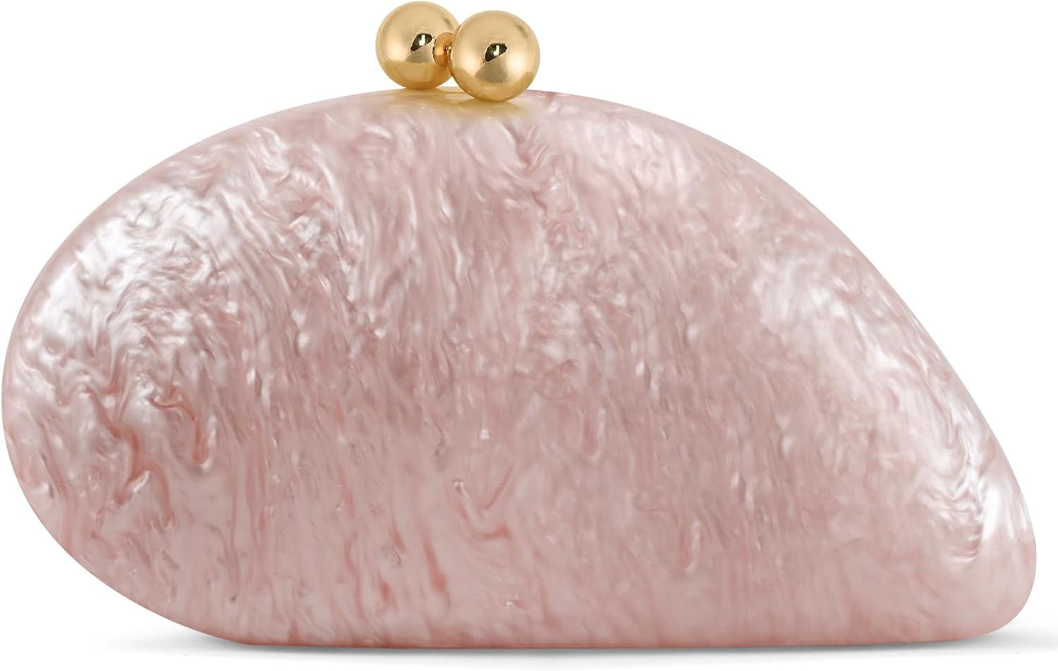 Acrylic Seashell Clutch Purse for Women, Elegant Marble Evening Bag with Gold-Tone Magnetic Clasp, Wedding Party Clutch Handbags, Pink