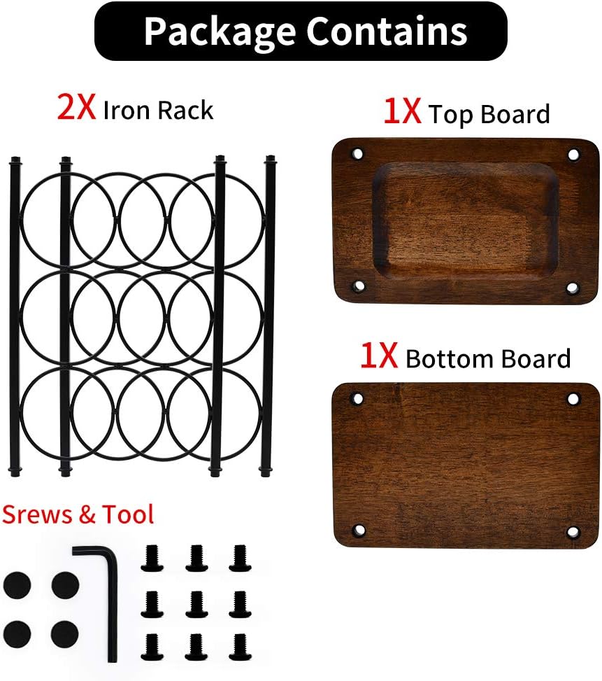 Wine Rack Rustic Wood Countertop Wine Rack 6 Bottles Wine Racks countertop