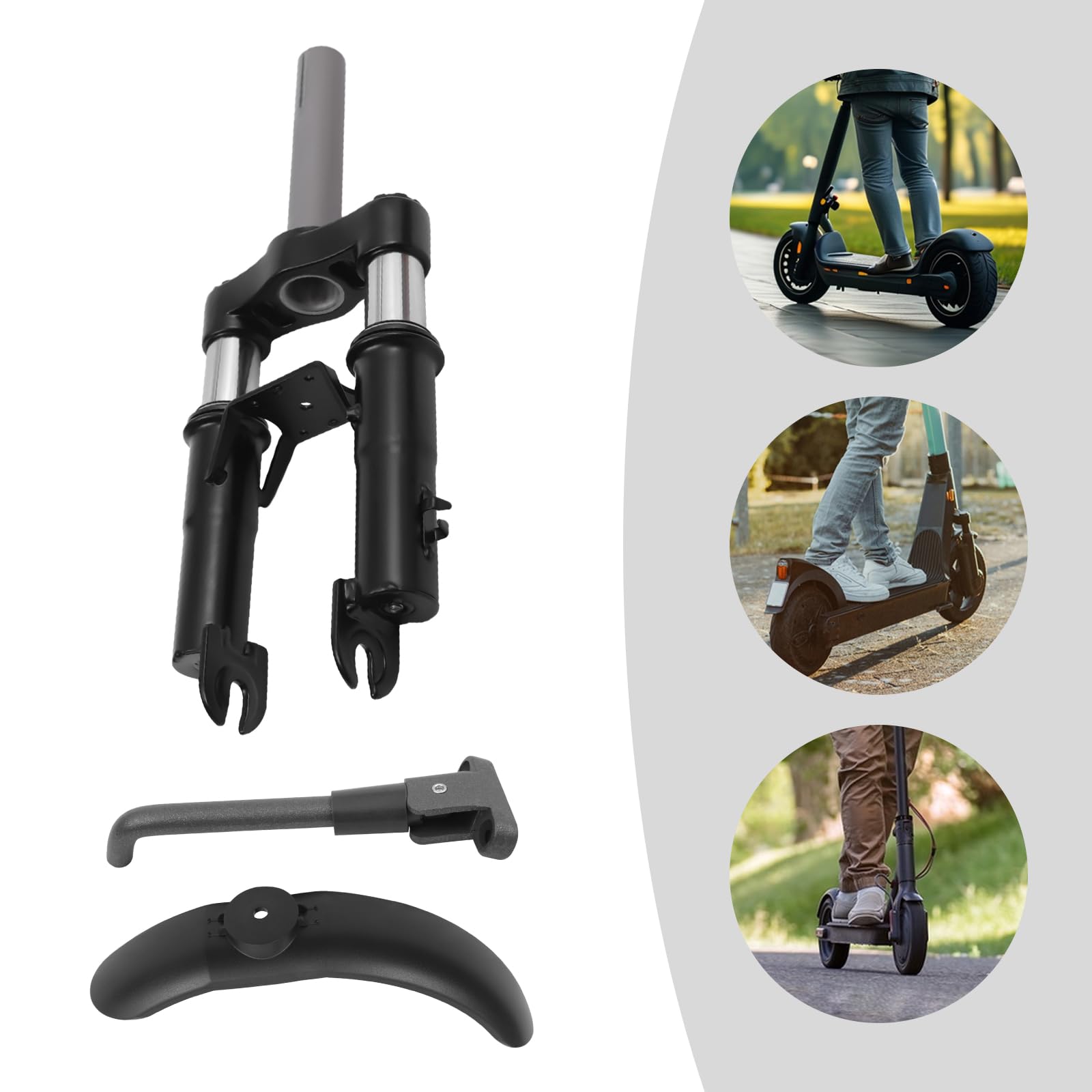 Xiaomi M365 Fourche à suspension Premium – Amortisseur avant avec béquille et garde-boue en alliage d'aluminium, pièce de rechange pour scooter électrique Xiaomi M365, 1S, Pro, Pro2, Mi3 modèle