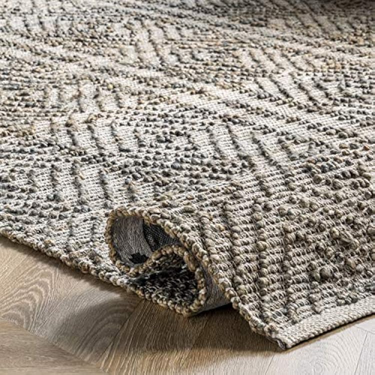 nuLOOM Alden Textured Diamonds Area Rug, 4x6, Dark Grey