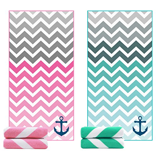 Ricdecor Beach Towel Large Beach Blanket Towel Pack of 2 Ultra Soft Super Water Absorbent Multi-Purpose Beach Throw Oversized 31.5