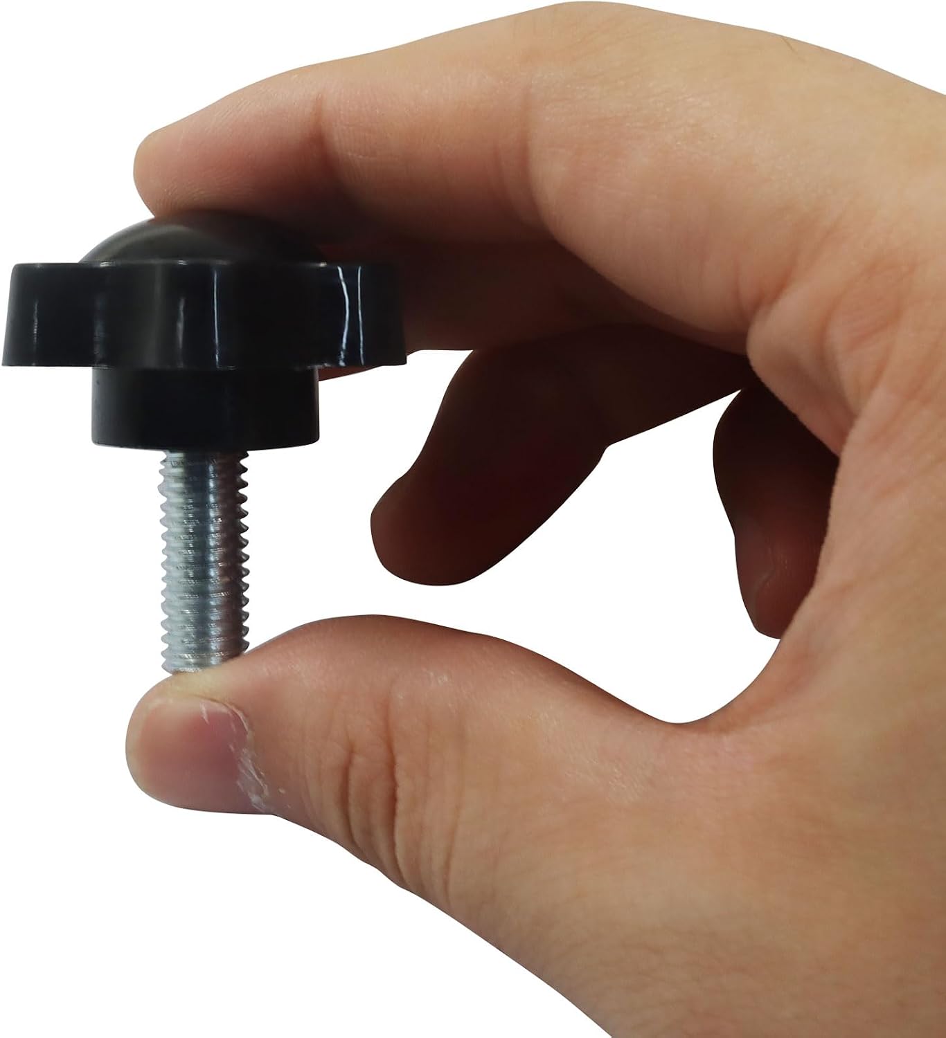 Star Knob, M8 x 20mm Thread, Black, 4 Pack