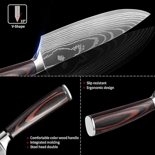 Gofire 8 Inch Chef Knife Ultra Sharp High Carbon Stainless Steel Kitchen Knife Slicing Dicing Carving Knife Ergonomic Pakkawood Handle Multipurpose For Home And Culinary Use Gift Box Included - 5