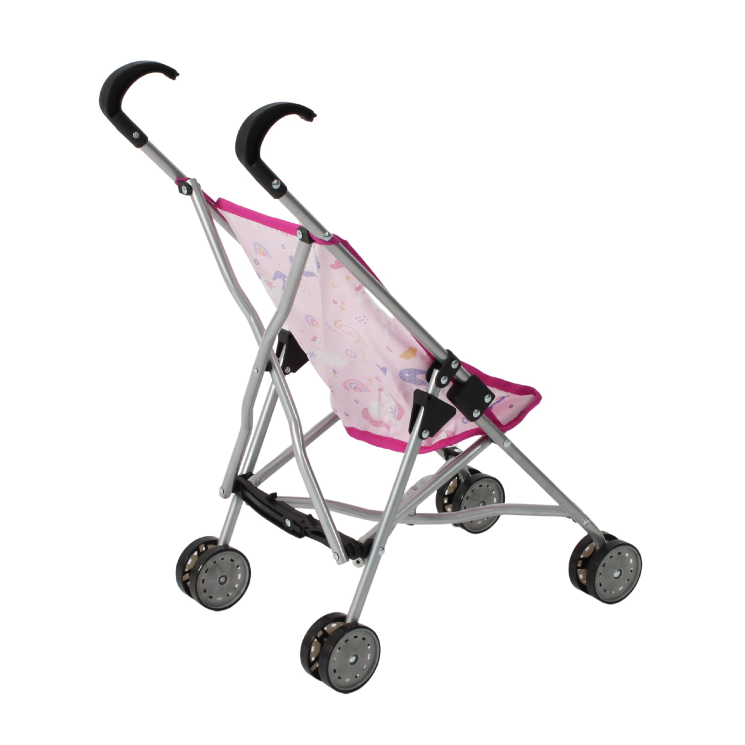 Bayer Chic 2000 - Passeggino per bambole Funny, passeggino per bambole, mini passeggino, unicorno rosa, rosa - 3