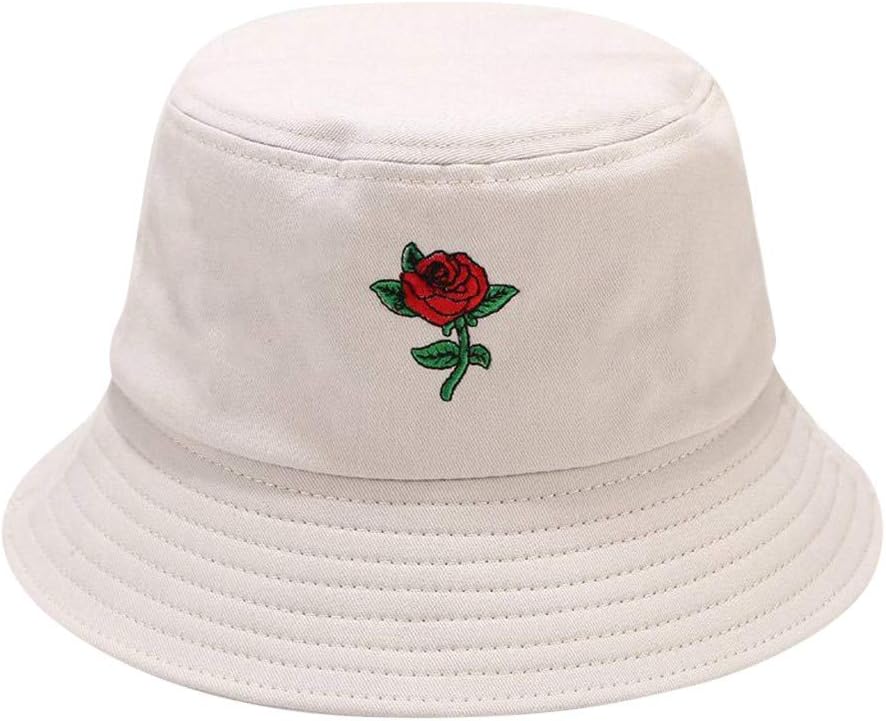 Outdoor Sun Hat Women's Hat Unisex Men Women Adults Outdoor Flower Sunscreen Rose in Print Fisherman Hat Baseball Cap (Beige, One Size), beige, One Size