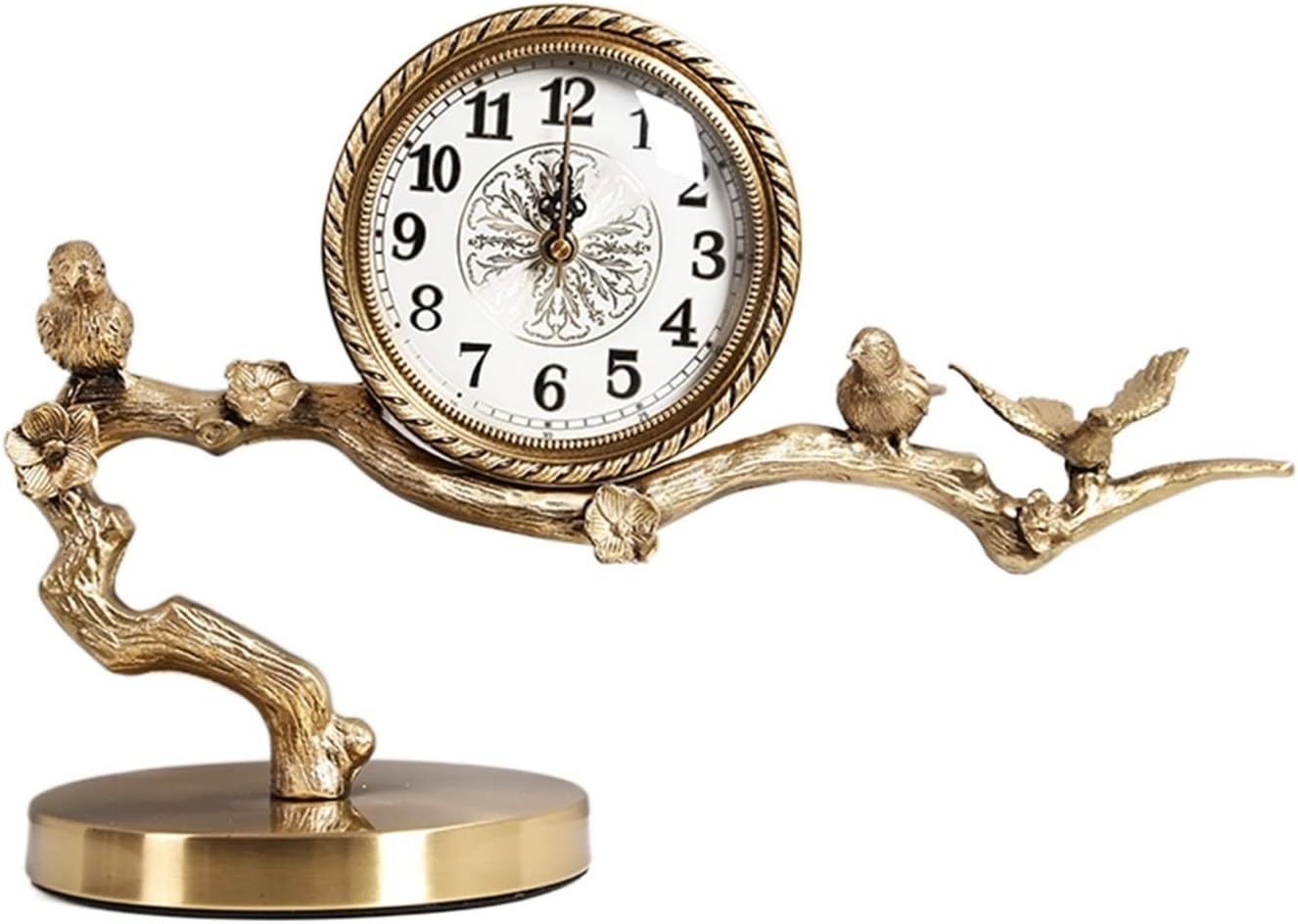 Table Clock Home Desktop Pure Copper Seat Clock Pendant Living Room Retro Porch Decoration Modern Light Luxury Table Clock Gold Desktop Clocks (Color : 03) (2)