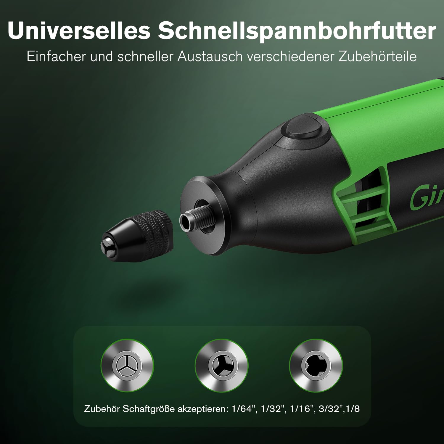 Ginour Multifunktionswerkzeug 200W Rotationswerkzeug Drehwerkzeug mit 135 Zubehör 6 Variable Drehzahl 8000-35000RPM für Bohren, Schneiden, Schärfen und Heimwerker