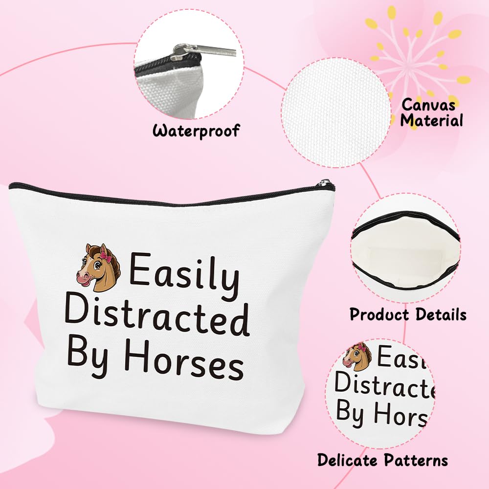 Horse Gifts for Girls Women Horse Lover Gifts Makeup Bag Toiletry Bags Cowgirl Accessories for Women Equestrian Horse Gift Horse Pencil Case - Image 4