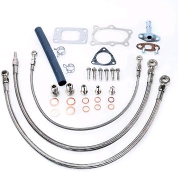 Turbo Oil & Water Line Kit Full Kit Fit RB25DET Skyline Stock T3 Top Mount