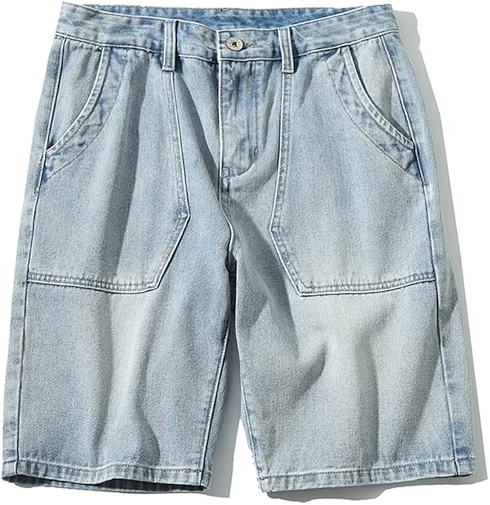 Feellway ショートパンツ メンズ デニムパンツ ワークパンツ ハーフパンツ ショーツ 夏 ゆったり トレーニングパンツ 人気 輸入 Bf風 C1479 通気性 5分丈