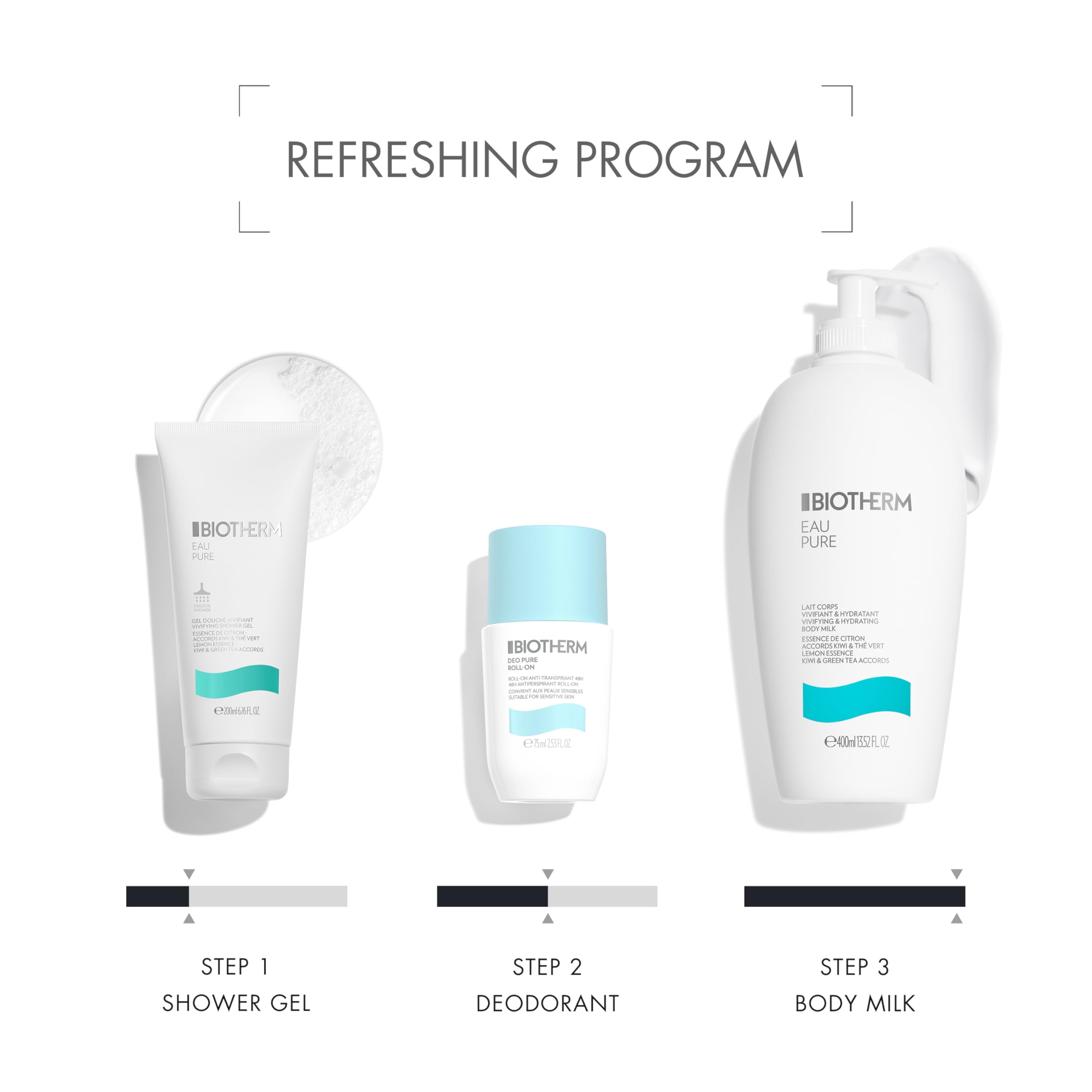 BIOTHERM Deo Pure, Deodorante Antitraspirante, Per Tutti i Tipi di Pelle, Sensazione di Morbidezza e Freschezza Dopo l'Uso, Con Complesso Minerale Attivo, Non Appiccica