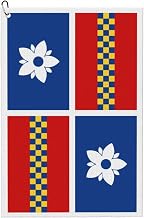 Flag of Leesburg, Virginia Golf Towel 16 x 24 Inch Golf Towels for Golf Bags Polyester Golf Towel with Carabiner Clip Men and Women Golf Accessories