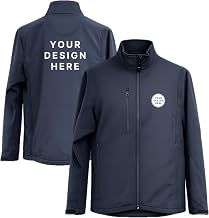 Step Ahead Custom Logo & Text Soft Shell Jacket, Personalised Workwear Coat, Waterproof Windproof Lightweight Jacket for Men Women UK
