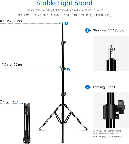 Miniatura 7 de GVM - Luces LED de video con control de aplicación, kits de iluminación de video bicolor regulables con carcasa de aleación de aluminio, paquete de