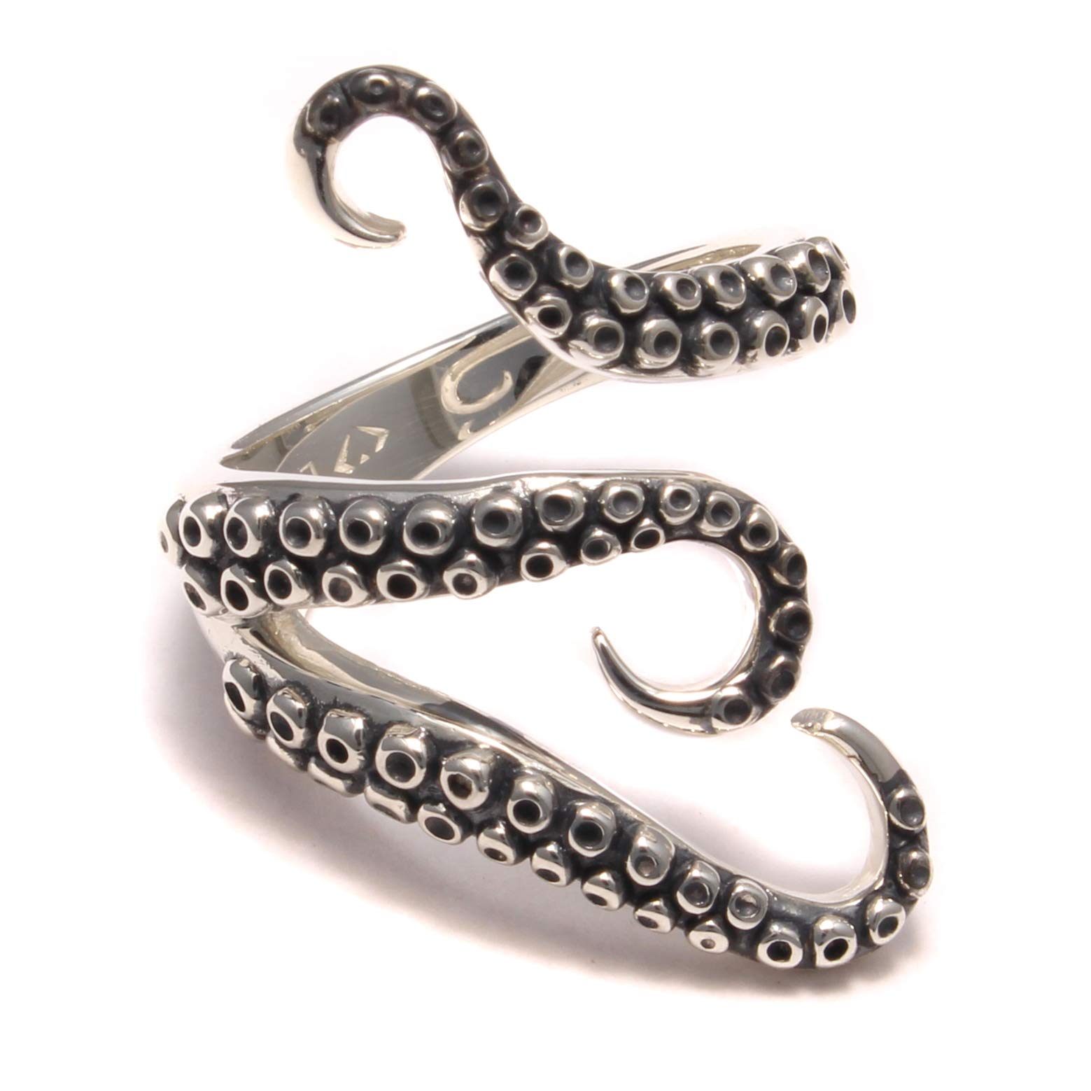 Kraken-Ring aus 925 Sterling Silber, Tentakel Ring
