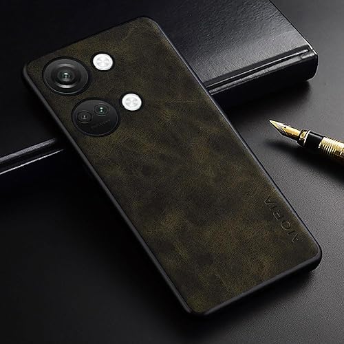Miniatura 2 de AIORIA Funda para Oneplus Nord 3, funda de cuero de alta calidad, diseño retro, funda protectora completa para Oneplus Nord 3 5G (oliva)