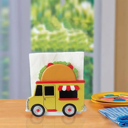 Miniatura 6 de World of Wonders - Servilletero con forma de camión para tacos, cocina, comedor, fiesta, centro de mesa, ideal para fiestas temáticas de Cinco de
