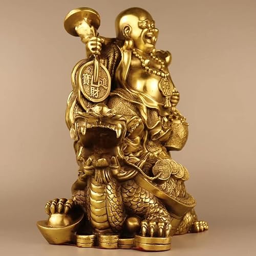 Miniatura 5 de Adornos de tortuga de dragón de cobre puro, Yuan, tesoro, tortuga, chisme, cabeza de dragón, bendición, palabra, tortuga, bestia auspiciosa, sala de