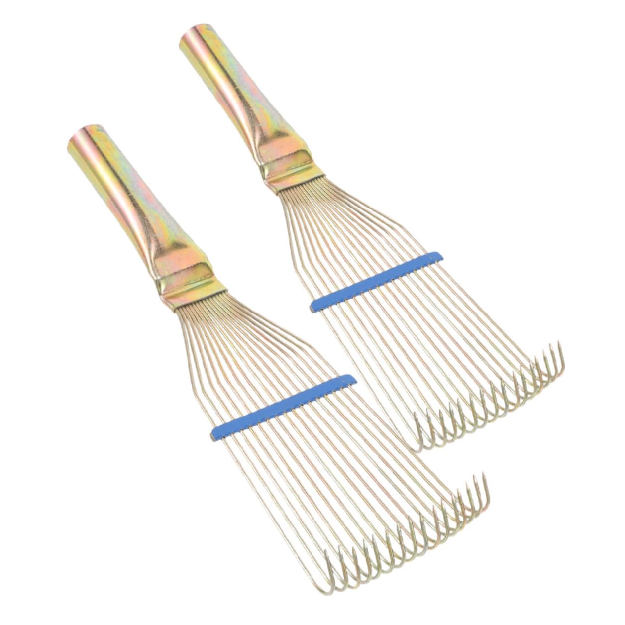 2pcs Wool Brush for Animals and Steel Grooming Brush for Sheep and Horse, 23cm Small Yellow Animal Cleaning Comb for Livestock Shedding and Wool Raking