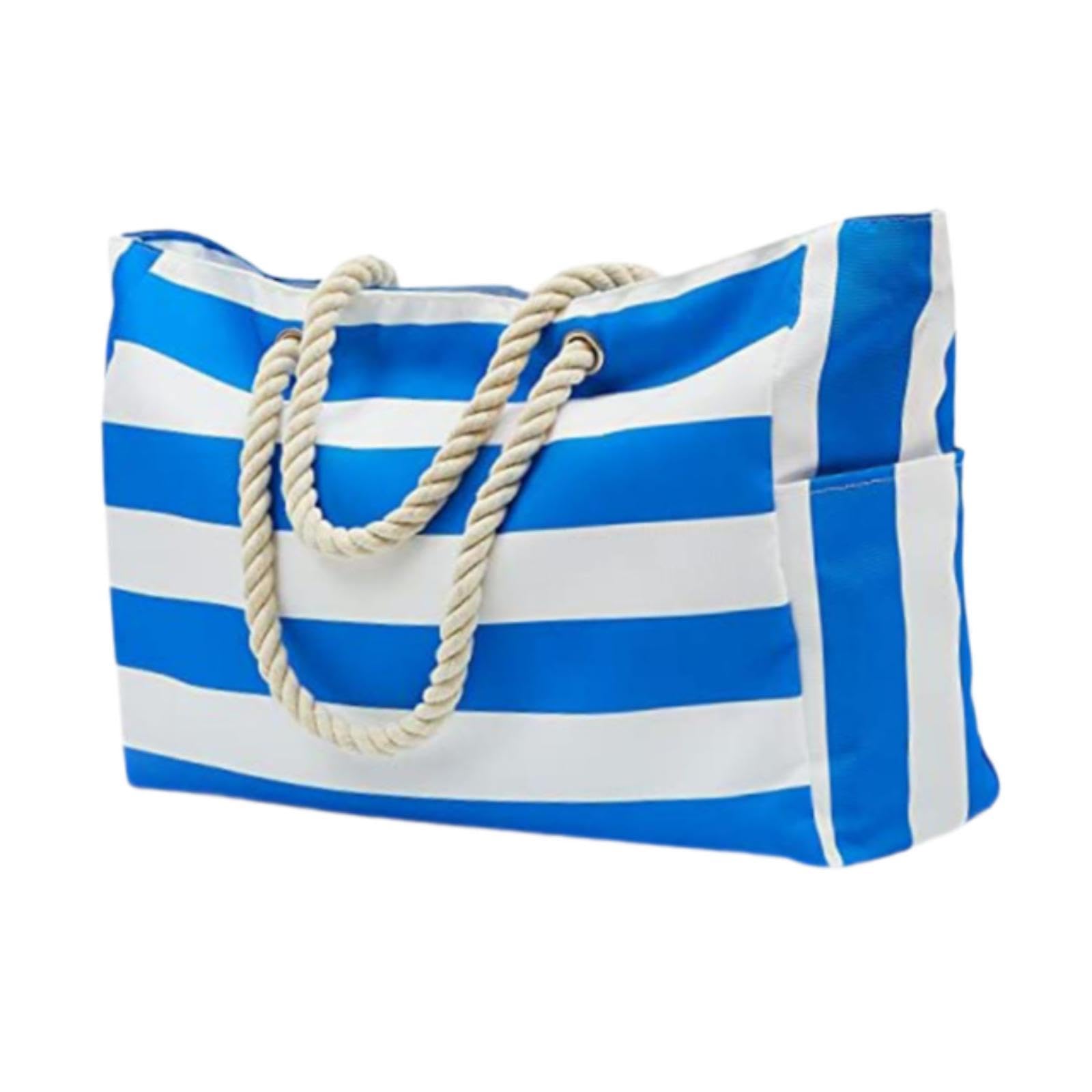 nivaa Large Beach Tote Bag Travel Bag Shoulder Bag for Street Swimming Sports Game Deep Blue-picture-26