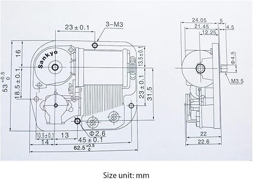 Miniatura 5 de Golden Wind up - Movimiento musical Sankyo de 23, 30, 50 notas para cajas musicales de bricolaje (Minuet (W.A.Mozart), 23 notas)
